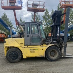 Used 2015 HYUNDAI 80D-9 Pneumatic Tire Forklift for sale in Prince George British Columbia