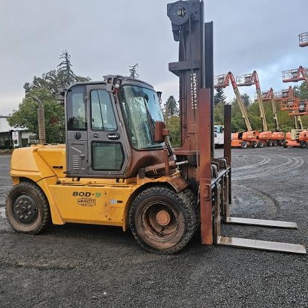 Used 2019 HYUNDAI 80D-9 Pneumatic Tire Forklift for sale in Portland Oregon